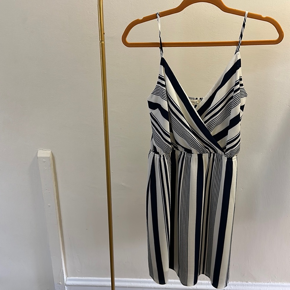 Blue & White Stripped Midi Dress.